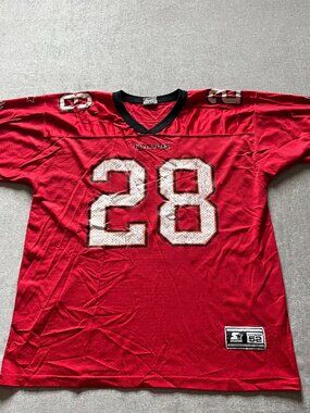 Vintage Starter Warrick Dunn Tampa Bay Buccaneers Men 52/XL Red NFL 28 Authentic